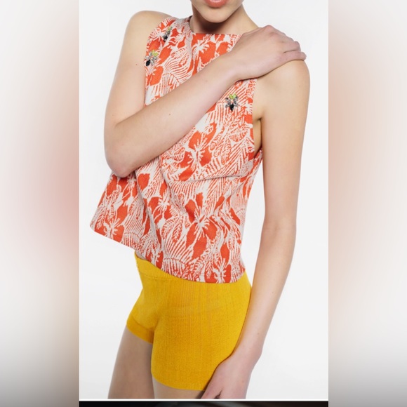 ZARA pebble jacquard embellished top size medium - Picture 3 of 11